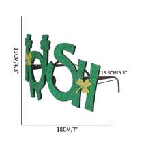 1 bucată ochelari cu trifoi de Ziua Sf. Patrick, cerc de păr pentru ochelari decorativi irlandezi, bentiță pentru accesorii foto