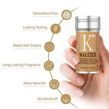 ikt Set de 3 peines de peinado, 1 cepillo de cerdas, 2 cepillos grandes de pelo de cerdo para alisar el cabello y 1 barra de cera para el cabello de 75g para eliminar el frizz - barra de cera - Ver 5