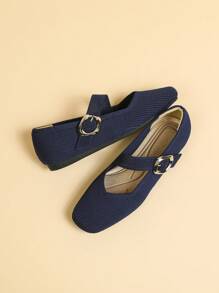 Hatastic 1 Đôi giày bệt nữ cỡ lớn, mũi vuông, kiểu dáng thường ngày, dễ mang, chắc chắn khi đi bộ, thiết kế quai Mary Jane có thể điều chỉnh, phù hợp cho phụ nữ trung niên và người cao tuổi, thích hợp làm quà tặng khi đi mua sắm hoặc tham dự lễ hội âm nhạc. - Màu xanh lam - Xem 8