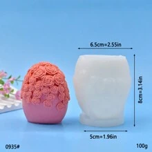 1 pieza Vela con forma de huevo, derretidor de cera, molde de silicona