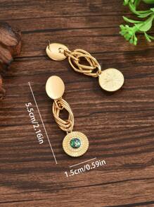 2pcs Fashionable Bohemian Fringe Round Natural Red Coral, Golden Seashell, Resin Faux Seashell Inlaid, Exaggerated Minimalist Vintage Style Women Earrings. The Metal Hoop May Become Deformed During Transportation, Please Adjust It In The Opposite Direction, As It Is Asymmetrical And Does Not Affect The Appearance.