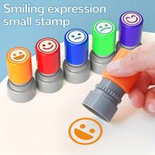5pcs Colorful Teacher Themed Fun Office Stamp Set, ABS Motivational Teacher Stamps, Cheerful Expression Stamps For Daily Use In Classroom Grading And Educational Reinforcement - Encourage Positive Feedback - 5-piece Set - View 4