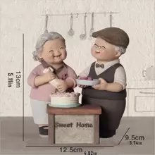 Love Grandparents Parents Anniversary Wedding Gift Resin Loving Elderly Couple Figures Garden Ornaments Decoration
