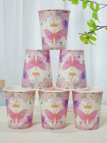 10/25，9盎司纸杯，卡通动物主题，一次性浴室杯，漱口水杯，纸样杯，一次性饮水杯，聚会，家庭和办公室纸杯，接待客人，朋友，一次性意大利浓缩咖啡杯，水，果汁，糖果和零食杯，新妈妈沐浴，新年礼物，适合各种节日 - 彩色 - 查看 4