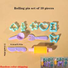 1-10pcs Colorful Plasticine Modeling Tools, Drawing Templates, Plasticine Accessory Gift Set