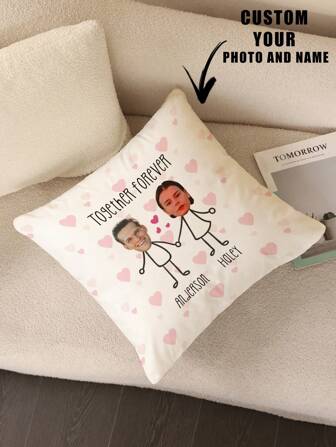 1 pieza Funda de almohada personalizada con foto, regalo de aniversario de boda para la pareja, para decoración del hogar, Día de San Valentín, Navidad, Acción de Gracias, Día de la Madre, Día del Padre, regalo para papá o mamá, patrón de Año Nuevo, foto de jóvenes/pareja/familia, para aniversarios, para el Día de la Madre, para cumpleaños, para el Día de San Valentín, para graduación, para el Día del Padre, para bodas, para inauguración de la casa, sofá, cama, coche, salón de té, dormitorio, baño, sala de estar, comedor, selección de temporada, renovación otoñal del hogar, decoración de otoño