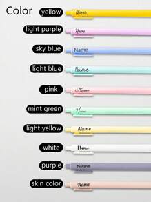1/2/5/10/20pcs Custom Engraving Color Ballpoint Pens, Back To School Supplies For Kids, Personalized Pens Ballpoint With Name, Personalized Wedding Pen, 14.4cm/5.66in, Pink/White/Mint Green/Sky Blue/Light Blue/Yellow/Light Yellow/Light Purple/Purple/Skin Color, Customized Couple Pen, Personalized Bridesmaid Pen, Groomsman Pen, Office Decor - Multicolor - View 6