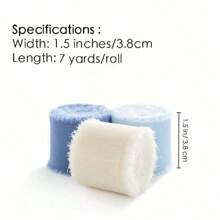 1 卷，不同颜色的雪纺丝带手工制作的磨损边缘什锦丝带用于礼品包装新娘花束婚礼请柬，DIY 服装装饰，黄麻丝带绳 DIY 婚礼黄麻绳工艺品礼品派对装饰，圣诞节情人节 - 彩色 - 查看 4