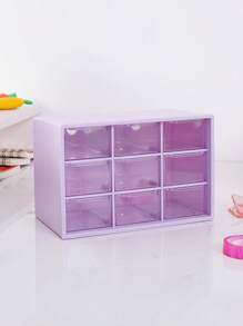 1 pièce Boîte de rangement de bureau à 9 compartiments, boîte de rangement pour bijoux et petits objets, organisateur transparent à plusieurs compartiments, résistant à l'usure, boîte de rangement pour bijoux à 9 compartiments, organisateur de maquillage et de divers éléments, résistant à la poussière.