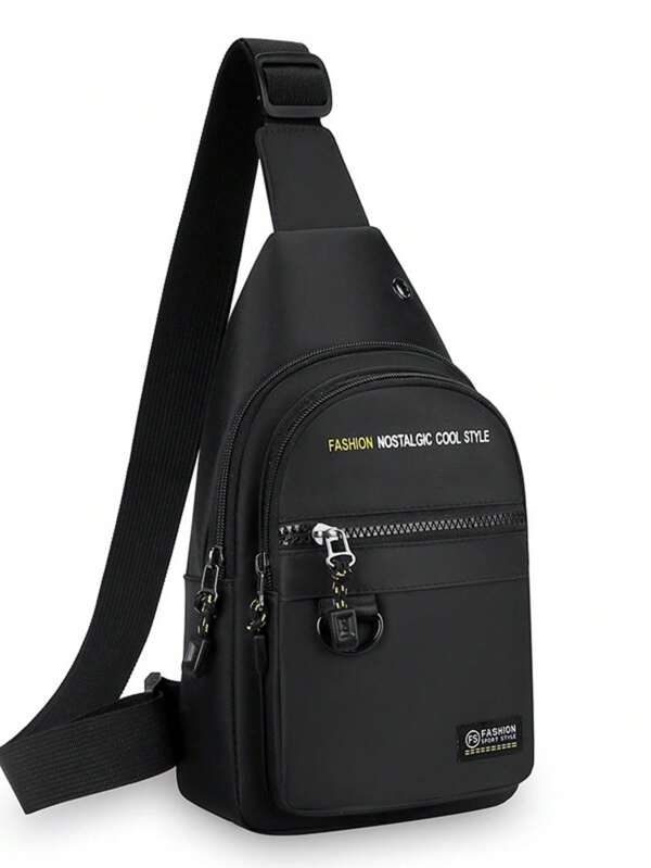 Bolso de pecho para hombre de tela Oxford impermeable, bolso bandolera multifuncional de casual y deportivo
