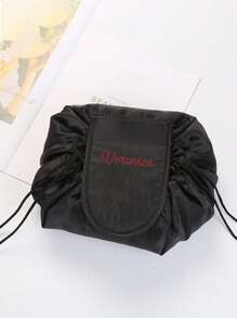 Customized Embroidered Slouchy Drawstring Makeup Bag Storage Bag Portable Travel Storage Bag Slouchy Bag Large Capacity Cosmetics, Makeup Storage, Color Bundle Storage, Beach Swimming Clothes Storage Bag