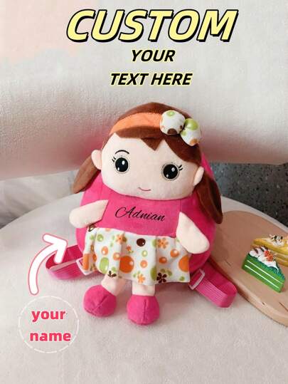 Customized Backpack, Can Print Personalized Name Or Holiday Greetings. Create Your Own Cartoon Casual Cute Princess Style Backpack, Suitable For Little Girls Or Students. Can Customize Name, Letters, Lucky Numbers, Etc. Very Suitable For Daily School, Dance Class, Travel And Other Occasions. Can Also Be Given As Birthday Gifts To Friends' Daughters. Can Also Be Used As Souvenirs.
