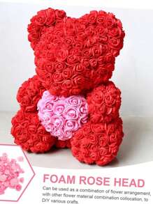 50/100/200pcs Mini Foam Roses Heads, PE Foam Fake Rose Heads For DIY Wedding Flowers, DIY Bear Wedding, Home Decor, DIY Crafts, Party, Holiday, Valentine's Day Decoration