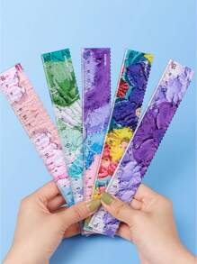 20cm Rulers, Oil Paint Style Ruler, Straight Ruler Measuring Tool For Student , School And Office Supplies - 20cm - View 7