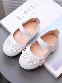 1双简约风格百搭小花，柔软皮革和鞋底，适合春秋夏季休闲聚会和外出 - 白色 - 查看 8