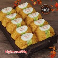 10 Balls Merino Knitted Yarn, Fine Spun Knitted Yarn For Knitting Sweaters, Cardigans, Vests, Handmade Yarn