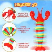Lagosta 3D Brinquedo Sensorial Fidget Toy Articulada Colorida Com Led Infantil cores sortidas OK014