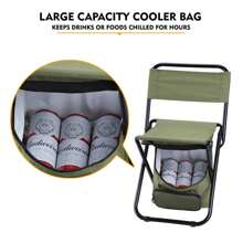 MINSHUXI Fishing Chair With Cooler Bag Foldable Compact Fishing Stool,Green - Army Green - View 6