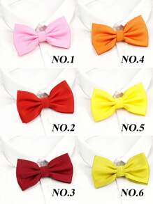 ZLQ&GOU 1pc Classic Daily Bow Tie, Pink/Red/Yellow Double-Fold Bowknot, Solid Color Wedding Bow Tie, For Wedding Party Suits Men Necktie