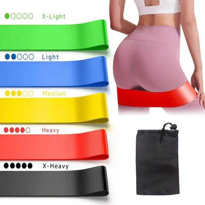 5pcs Yoga Resistance Bands Set, Stretching & Strength Training, Glutes Shaper