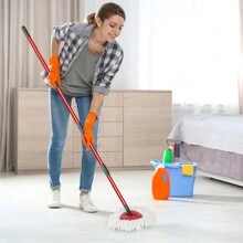 Spin Mop Replacement Handle For O Cedar - 4-Section 32" To 58" Mop Handle Replacement Stick Compatible With O-Cedar, EasyWring Mop Refills/Base - 紅色 - 查看 7