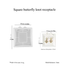 1 Set Of 4pcs European Style Silicone Tray With Lace, Bow Decor Storage Dish, INS Silicone Mold, Plate Holder Desk Organizer - Bow Ornament Mold - View 6