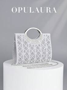 Borsa clutch da donna OpulAura scintillante, decorata con cristalli e strass, borsetta da sera di lusso brillante, accessorio per abiti da sera, feste, matrimoni e compleanni, un regalo