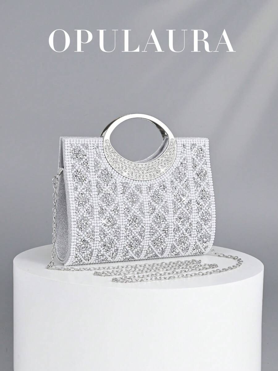 Borsa clutch da donna OpulAura scintillante, decorata con cristalli e strass, borsetta da sera di lusso brillante, accessorio per abiti da sera, feste, matrimoni e compleanni, un regalo