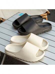 Zapatillas de casa de mujer, de moda y casuales, material EVA, adecuadas para vacaciones diarias, playa, ducha - Blanco - Ver 7