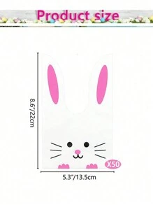 20/50 件可爱复活节兔耳袋糖果礼品袋零食烘焙包装适用于复活节派对活动派对用品 - 彩色 - 查看 10