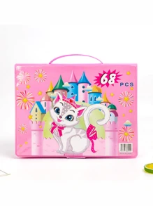 6pcs/168pcs/208pcs Children Art Painting Set, Drawing Supplies Including Crayons, Erasers, Color Palettes, Christmas Gift (Packaging Pattern And Inner Item Colors Random),Mother's Day,Mom's Gift,Back To School,School Supplies