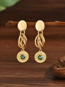 2pcs Fashionable Bohemian Fringe Round Natural Red Coral, Golden Seashell, Resin Faux Seashell Inlaid, Exaggerated Minimalist Vintage Style Women Earrings. The Metal Hoop May Become Deformed During Transportation, Please Adjust It In The Opposite Direction, As It Is Asymmetrical And Does Not Affect The Appearance.