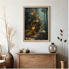 1PC Enchanting Forest Canvas Poster, Dark Gothic Fantasy, Mysterious Forest Mushroom Fungi, Magical Magic Landscape, Fairy Magic Plants, Folk Art Poster Wall Art, Decorative Art Modern Style, Used For Wall Decoration - Indoor And Outdoor Artwork, Suitable For Home Office, Bathroom, Living Room, Bedroom, Restaurant, Art Mural, Creative And Interesting Wall Art, Ideal Gift(No Frame) - Multicolor - View 5