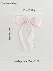 1pc/2pcs Pearl Bow Curtain Tiebacks, Pastoral Style Decorative Pearl Bow Pins