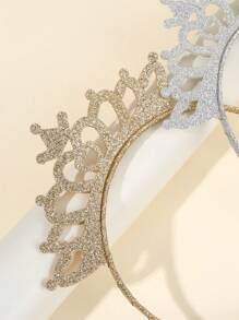 2pcs Party Stay Bow Hair Band For Girls,Fabric Crown Headband For Kids,Cute Hair Accessories For Toddlers Best Friend Gifts