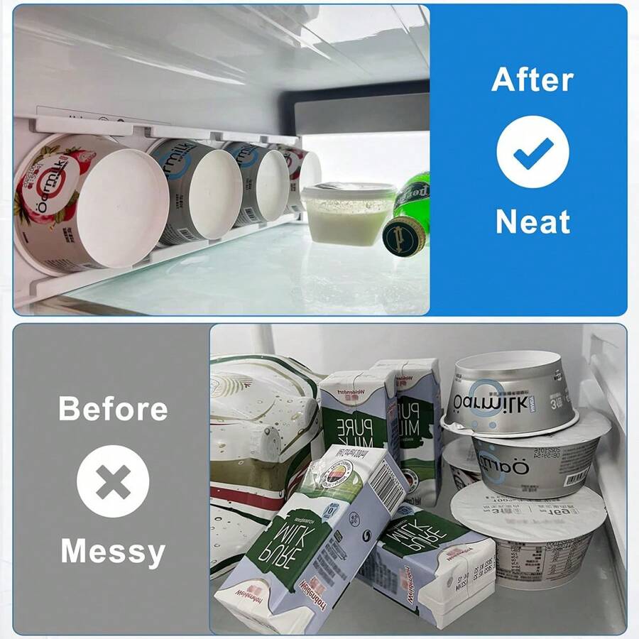 Joghurt-Organizer Für Kühlschrank - Platzsparender Slider Für 4 Becher