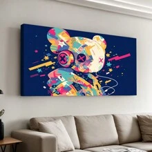 Framed-KAW Canvas, Street Graffiti Art Poster, Personalized Creative Wall Art, Suitable For Bedroom, Dining Room, Living Room, Office, And Other Home Wall Decorations