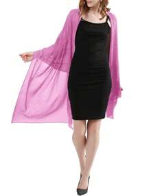 Sequin Shawls & Wraps For Women - Formal Cover Up For Weddings & Evening Occasions - 洋紅色 - 查看 4