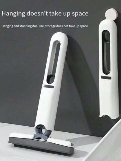 2pcs/Set Mini Manual Squeeze Mop With Water Absorbing Sponge, Suitable For Bathroom, Kitchen, Desk