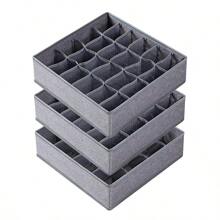 3 Piecesfoldable Baby Socks And Underwear Storage Box - 24 Spacious Compartments, Breathable Fabric, Suitable For Bedrooms, Wardrobes, And Drawers - Multicolor - View 12