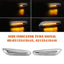 Señal de giro del indicador lateral intermitente secuencial LED para BMW E90 E92 E60 E87 E82