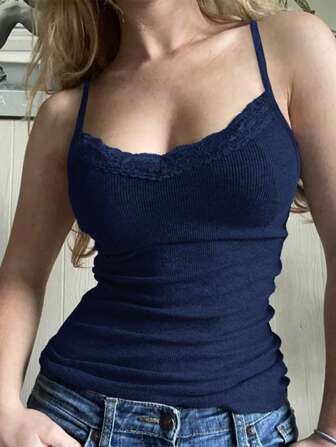 GAOVOT Y2K 女式修身秋季性感蕾丝吊带背心