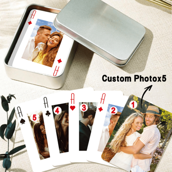 1 Set /54, Custom Playing Cards, Custom Text Pictures, Can Be Customized 5 Photos, Custom Couple Pictures And Family Photos Of Playing Cards, Table Game Cards, Wedding Souvenirs, Anniversary Souvenirs, Gift Box. Back To School, School Supplies, For Teenagers, Junior High School Students, Middle School Students, High School Senior High School Students, College Students, University Students, Freshman, Sophomore, Underclassmen, Customized Greeting Cards, Local,Office & School Supplies,Xmas Decoration,Custom Business Cards With Logo Text
