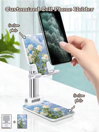 1pc Custom Stand Desktop Foldable Lift Stand IPad Tablet Phone Stand Suitable For Couples, Family, Selfies, Pet Pictures Custom Stand
