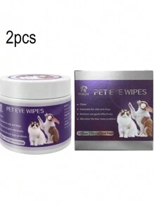 Paquete de 100 toallitas para ojos de mascotas - Elimina suavemente las manchas de lágrimas, residuos, secreción de los ojos de mascotas. Toallitas para ojos, orejas y dientes de perros y gatos. Productos de cuidado y limpieza esenciales para mascotas.