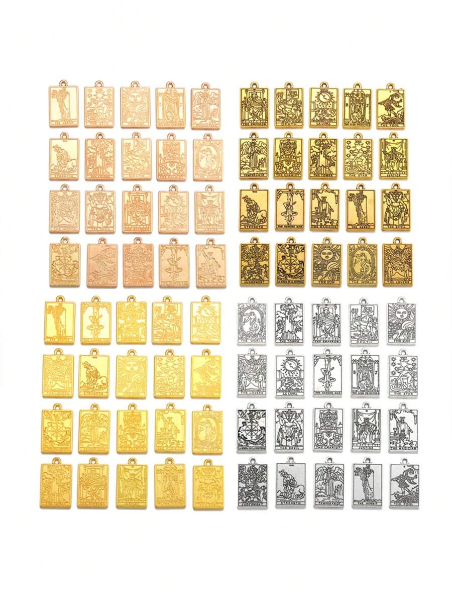 4/20 chiếc Thẻ bài Tarot thần thoại cổ điển Phụ kiện trang sức bằng hợp kim, Móc chìa khóa/Vòng cổ Mặt dây chuyền, 14*23mm J502