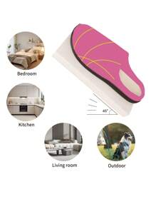 Men's Warm House Slippers, Personalized Bread Pattern Closed Toe Slip-Resistant Special Slippers - Hot Pink - View 9