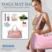 MINSHUXI Yoga Mat Bag, Sport Yoga Gym Bag For Women, Lightweight Yoga Mat Bag Carrier With Yoga Strap, Carryall Yoga Tote Bag