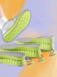 1 Pair Unisex Cloud Pattern Elevator Shoe Insoles, Breathable Shock-Absorbing Anti-Slip Full-Length Insoles, Invisible Height Increase Shoe Accessory