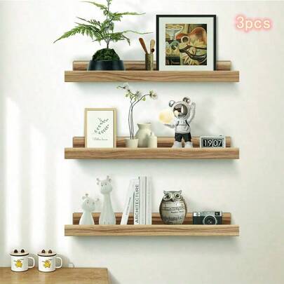 3 piezas de estantes flotantes para pared, estante de pared de madera rústica para almacenamiento en la pared de dormitorio, cocina, baño, estantes para libros para la sala de estar
